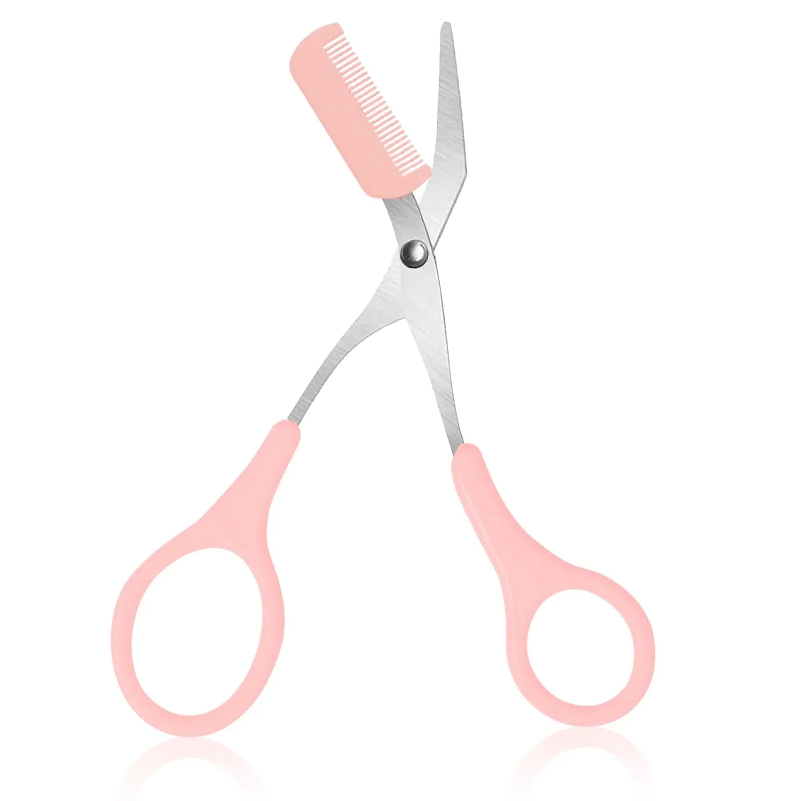 Eyebrow trimming scissors with built-in comb