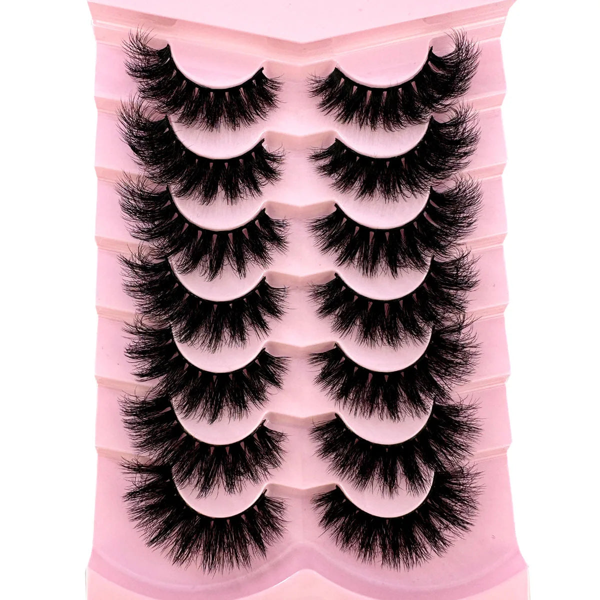 7Pairs Cat Eye Lashes Fluffy Faux Mink Lashes 8D Wispy Lashes