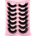 7Pairs Cat Eye Lashes Fluffy Faux Mink Lashes 8D Wispy Lashes