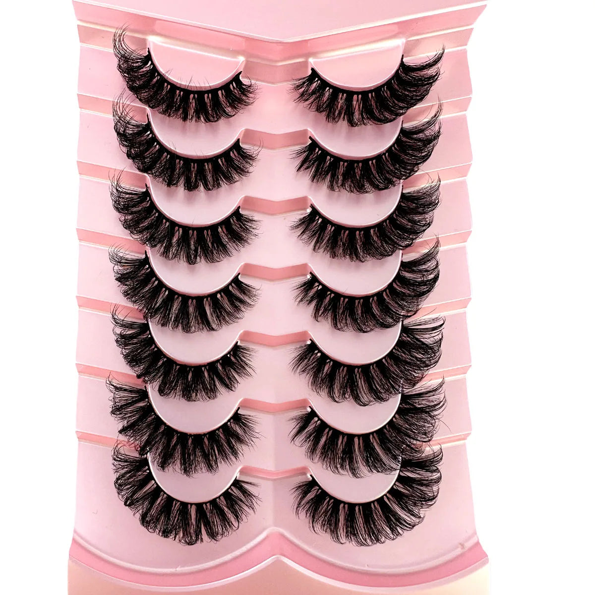 7Pairs Cat Eye Lashes Fluffy Faux Mink Lashes 8D Wispy Lashes