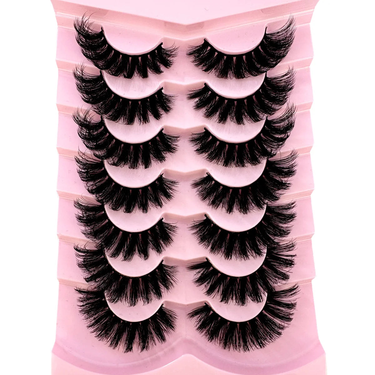 7Pairs Cat Eye Lashes Fluffy Faux Mink Lashes 8D Wispy Lashes