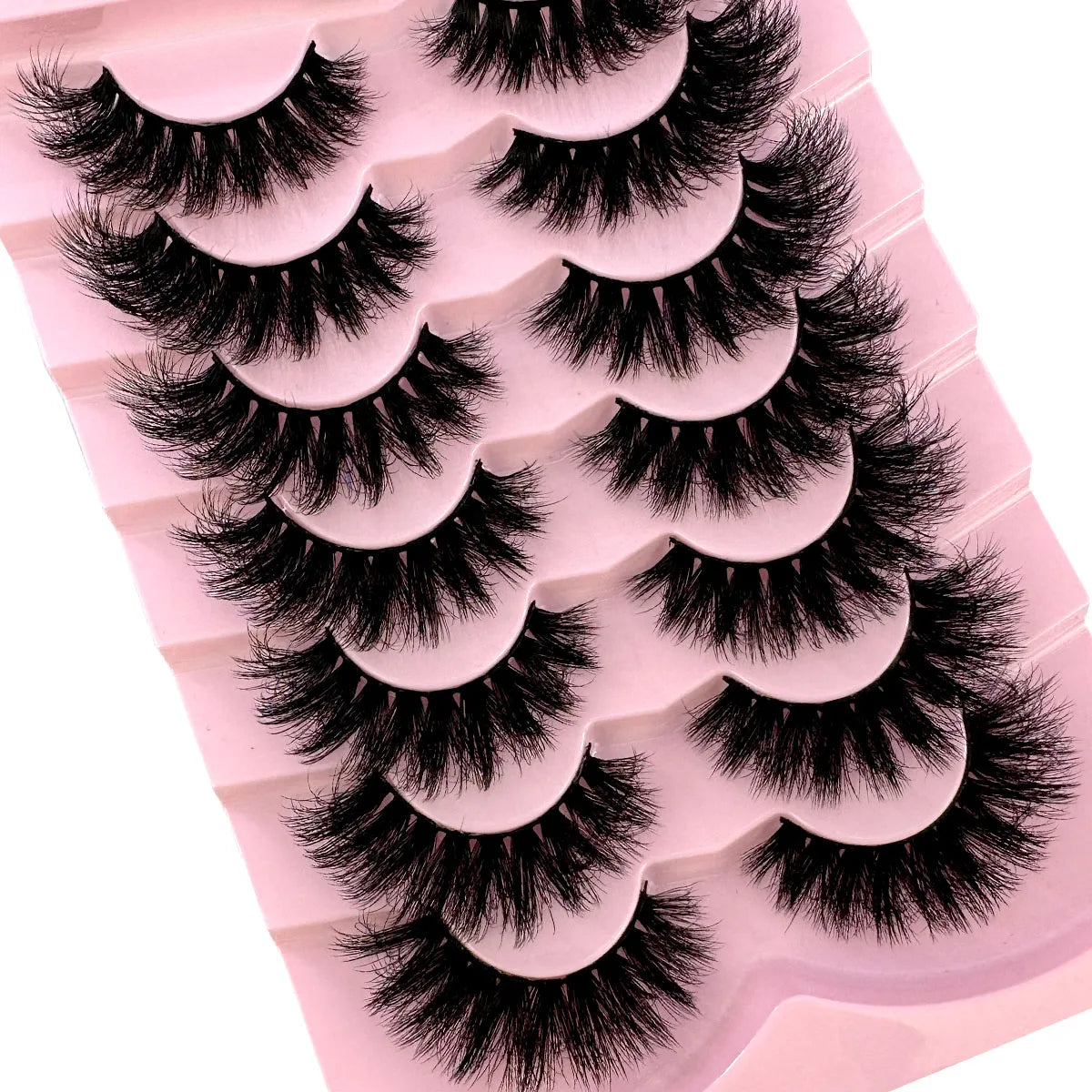 7Pairs Cat Eye Lashes Fluffy Faux Mink Lashes 8D Wispy Lashes