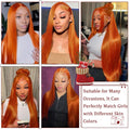 40 Inch Orange Ginger 13x6 HD Lace Frontal Wig Human Hair Bone Straight
