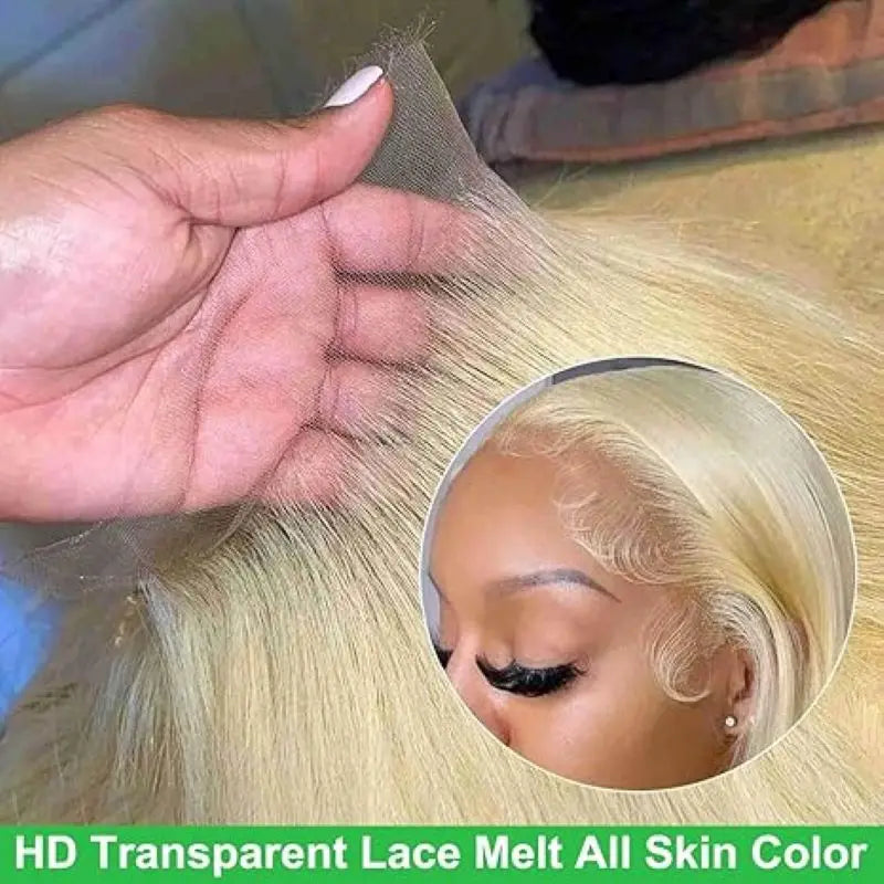 Straight Hd Lace Frontal Wig Blonde Wig 613 Human Hair