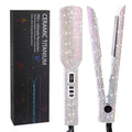 Rhinestone Flat Iron Titanium Hair Straightener Dual Voltage Iron